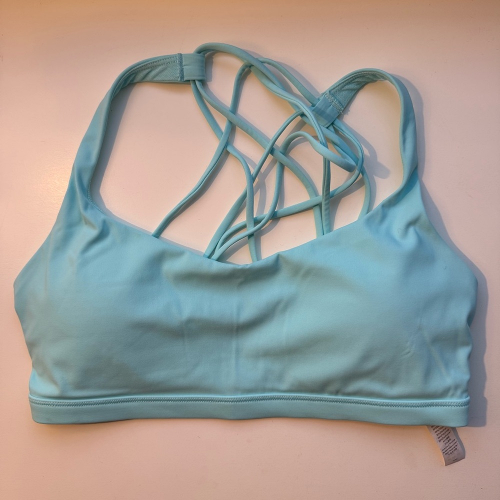CRZ YOGA Light Blue Strappy Sports Bra